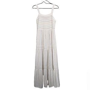 LOFT White Striped Maxi Dress